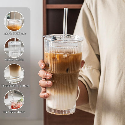 20 oz Ribbed Glass Tumblers by Severa